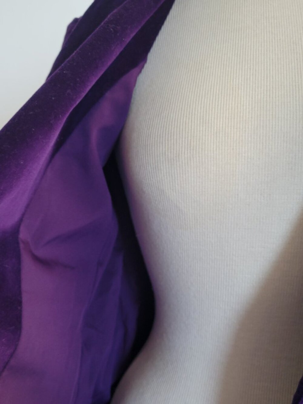 DG2 by Diane Gilman Stretch Velvet Blazer Jacket | Women's Medium | Royal Purple - Picture 7 of 16